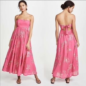 Free people Baja Babe Strapless Midi Dress